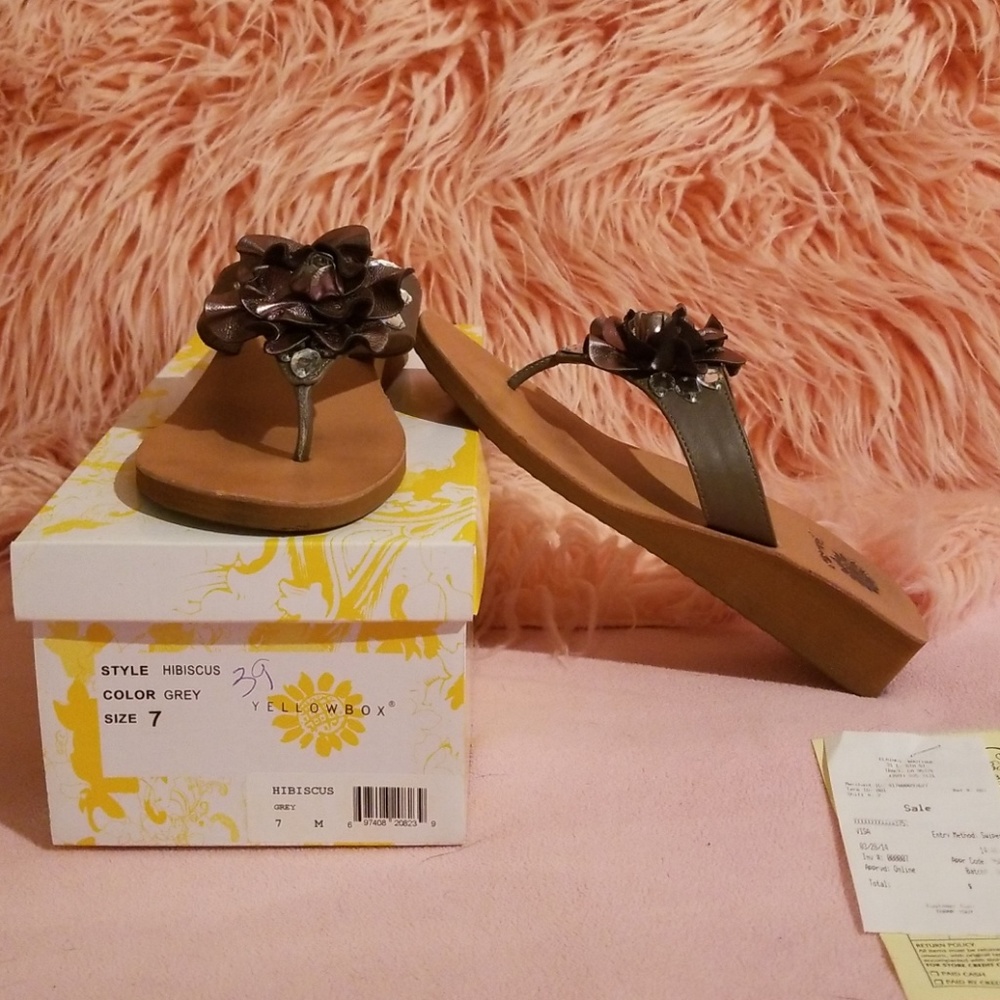 Yellow Box Grey Sandals